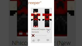 Want the NhiccoXCreeper Skin for Minecraft shorts MInecraft [upl. by Retsek]