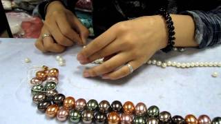 Pearl Necklace Stringing from Pearlwarehousecom [upl. by Ahsoet]