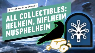 God of War Ragnarok  All Collectibles Helheim Musphelheim Niflheim [upl. by Oratnek]