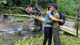 265 days Building a bamboo bridge  Harvesting papaya flowers bitter melon to sell [upl. by Sonahpets924]