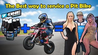 The Best Way To Service A Pit Bike  7 One Racing Oil  pitbikesupermoto pitbike [upl. by Hallam]