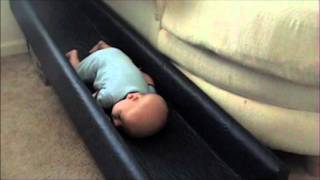 One Month Old Baby Scooting Crawling Glenn Doman Infant Track [upl. by Urbanus]