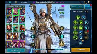 Raid Shadow Legends BEST Godseeker Aniri Build Sand Devil with FOOD and any DPS [upl. by Alyehc]