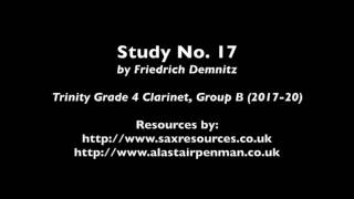 Study No 17 by Friedrich Demnitz Trinity Grade 4 Clarinet [upl. by Moersch672]