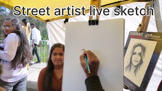 Street artist live portrait sketch 128 [upl. by Sair]