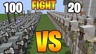 Minecraft battle 100 vindicator vs 20 iron golem battle 👿😱 [upl. by Wehttam]