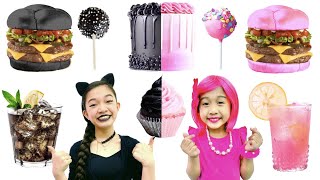 BLACK VS PINK FOOD CHALLENGE  KAYCEE amp RACHEL in WONDERLAND FAMILY [upl. by Avlasor473]