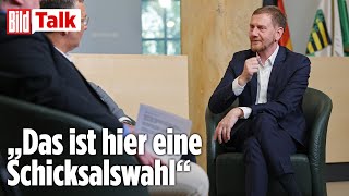 Michael Kretschmer über die SachsenWahl AfDHöcke Grüne und das Bürgergeld  BILD TALK [upl. by Fin]