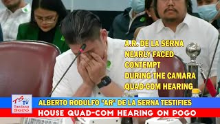 Alberto Rodulfo AR De La Serna nearly faced contempt during the Camara quadcom hearing [upl. by Linkoski]