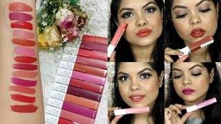 ALL SHADESMAYBELLINE SUPER STAY MATTE INK LIQUID LIPSTICKS  SWATCHES AND REVIEW  KOLKATA INDIA [upl. by Mylor]