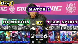 Match 2  HOMEBOIS vs TEAM SPIRIT  MLBB MSC 2024 x EWC Group Stage [upl. by Panayiotis]