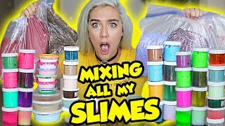 MIXING ALL MY SLIMES GIANT SLIME SMOOTHIE SATISFYING SLIME  NICOLE SKYES [upl. by Merras]