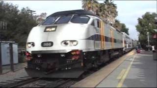 Metrolink 654 arriving and departing San Juan Capistrano  MP36PH3C and great horn [upl. by Niwre]