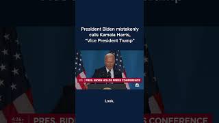 President Biden mistakenly calls Kamala Harris quotVice President Trumpquot [upl. by Areemas510]