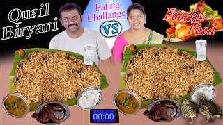 KAADAI BIRYANI EATING CHALLENGE  QUAIL BIRYANI EATING COMPETITION IN FOODIES FOOD GALATTA [upl. by Adnilrev965]