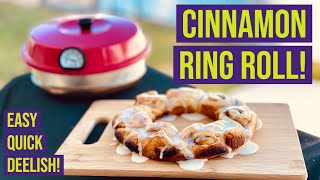 THE EASIEST CINNAMON ROLL RING FOR CAMPING  OMNIA OVEN CAMP COOKING WITH EDYE [upl. by Ramoj42]