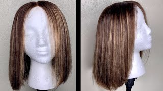 HIGHLIGHTED BOB WIG  Amazon Wig  Friencube Hair [upl. by Dloreg611]