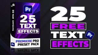 FREE TEXT Preset Pack 25 Text Effects  Premiere Pro 2024 [upl. by Anwat9]