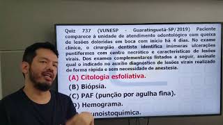 Lesões virais Quiz 737 CD Concursos Banca Vunesp [upl. by Eudoxia]