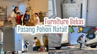 Jemput furniture bekas good deal💰Pasang Kitchen Island baru amp our Christmas Tree😍🎄 607 [upl. by Esorlatsyrc673]