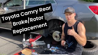 How To Replace Rear Brakes amp Rotors on a 20112018 Toyota Camry  Full Process amp Torque specs [upl. by Aihsit]