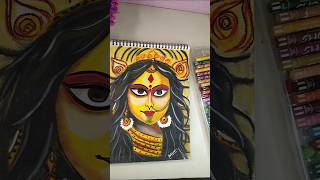 Maa durga oil pastel drawing 🙏🛕 shorts funfacts [upl. by Eimrej]