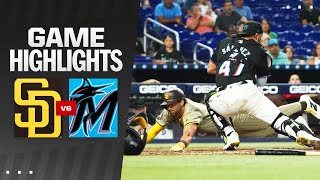 Padres vs Marlins Game Highlights 8924  MLB Highlights [upl. by Camellia413]