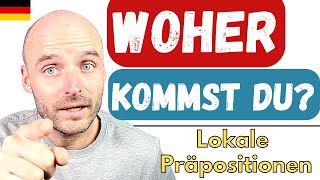 lokale Präpositionen für die Frage Woher  Deutsch lernen A2 B1 B2 [upl. by Pate]