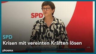 Parteipressekonferenz SPD Parteivorsitzende Saskia Esken zu aktuellen Themen [upl. by Nylhsa]