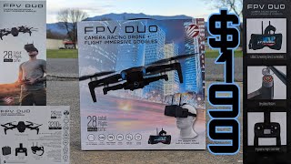 Vivitar FPV Duo Camera Racing Drone  Flight and Goggle Test [upl. by Traweek]