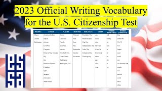 2023 WRITING VOCABULARY FOR THE US CITIZENSHIP TEST [upl. by Magnusson]