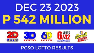 Lotto Result December 23 2023 9pm PCSO [upl. by Malcah]