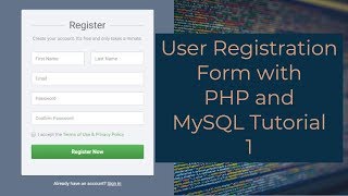 User Registration Form with PHP and MySQL Tutorial 1  Creating a Registration Form [upl. by Otilesoj]