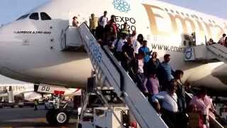 Mumbai to San Francisco via Dubai Emirates A 380 Economy Class [upl. by Tse]