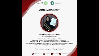 01 FPGrowth Sebagai Penentu Pola Transaksi Berdasarkan Teknik Clustering  Ulya Khairunnisa [upl. by Adirehs974]