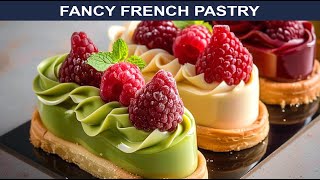 French Dessert Extravaganza Patisserie France Chocolate Raspberry Fancy Extravagant Cake Pastry Idea [upl. by Acinorav]