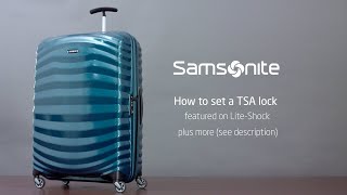 Samsonite LiteShock  How to set the TSA Lock code [upl. by Silera]