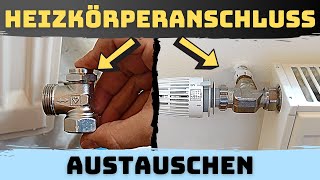 Rücklaufverschraubung amp Heizungsventil tauschen Thermostat Ventilunterteil [upl. by Blondie179]