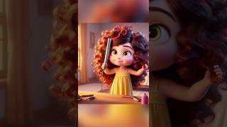 Noa’s Curly Hair From Rejection to Confidence💖🌧️cuteai babycartoon disney funny makeup [upl. by Frederic16]