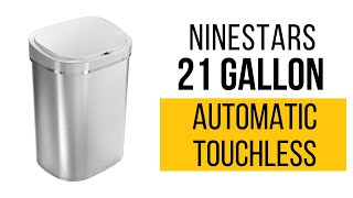 NINESTARS DZT 80 35 Automatic Touchless Infrared Motion Sensor Trash Can 21 Gal 80L [upl. by Harberd]