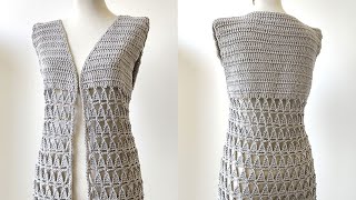 Creative💯💫Super Easy Crochet Vest Pattern Blouse Pattern Sweater Pattern new stitch [upl. by Friedlander38]