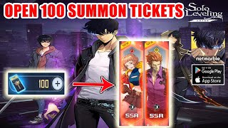 Solo Leveling Arise Gameplay  Open 100 Summon Tickets Get SSR [upl. by Llenaj]