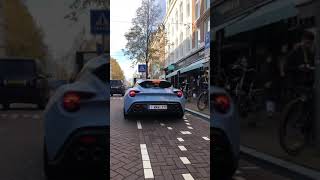 Aston Martin Zagato Shooting Brake Start up and driving through Amsterdam [upl. by Gnal]