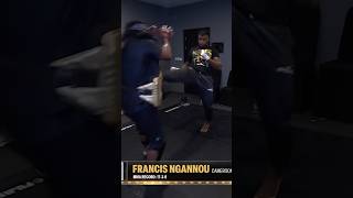 Francis Ngannou SPARTAN KICKS his coach 😅💥 pflsuperfights  battleofthegiants [upl. by Wareing206]