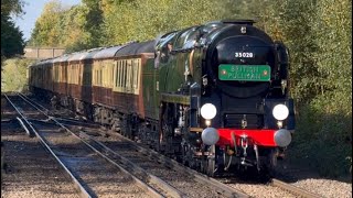 35028 “Clan Line” hauls the Belmond British Pullman around Kent  241024 [upl. by Aicelaf]