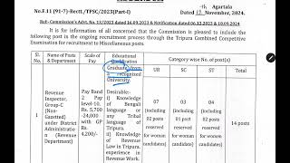 TPSC Revenue Inspector I New Notification Nov 12 2024 I Revenue Department [upl. by Aivun]