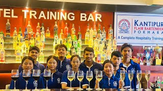 Basic wine pouring guidance to beginner bartender students pokhara bartendercourse drink nepal [upl. by Goldston]