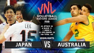 Japan vs Australia  Highlights Mens VNL 2019 [upl. by Yeldarb]