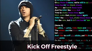 Eminem on Kick Off Freestyle Rhymes Highlighted [upl. by Inaffets]