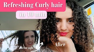 Curly Hair Refresh 🩷 Refreshing curls in 10 min 3a 3b amp 3c Routine quick amp easy [upl. by Gasser]